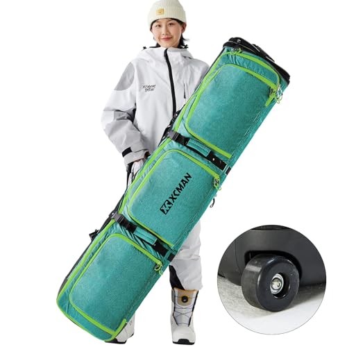 Roller Snowboard Bag with Wheels Adjustable Length… Green