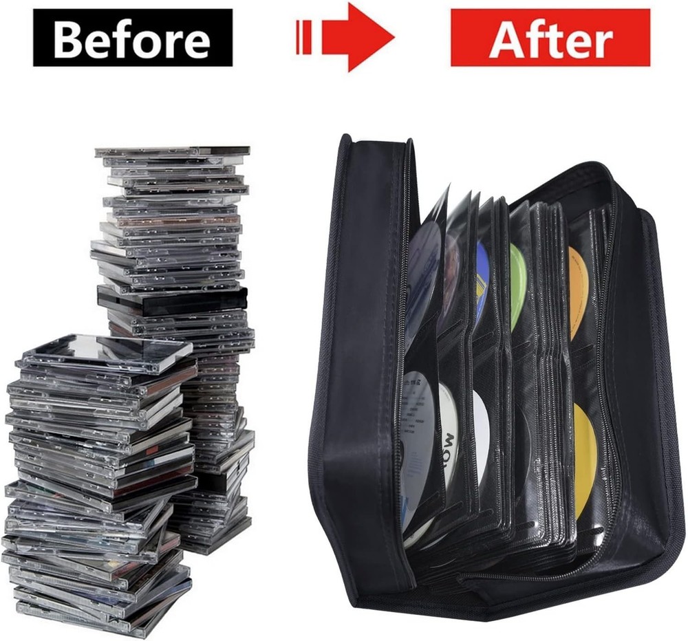 CD Case DVD Storage Holder, CD/DVD Wallet 128 Black binder,