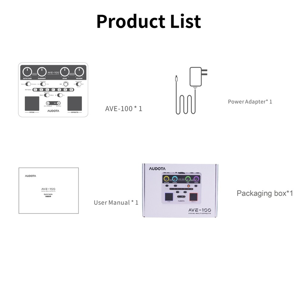 Advanced Multi-Effect Vocal Processor Pedal for Singer Live Record + US Adapter