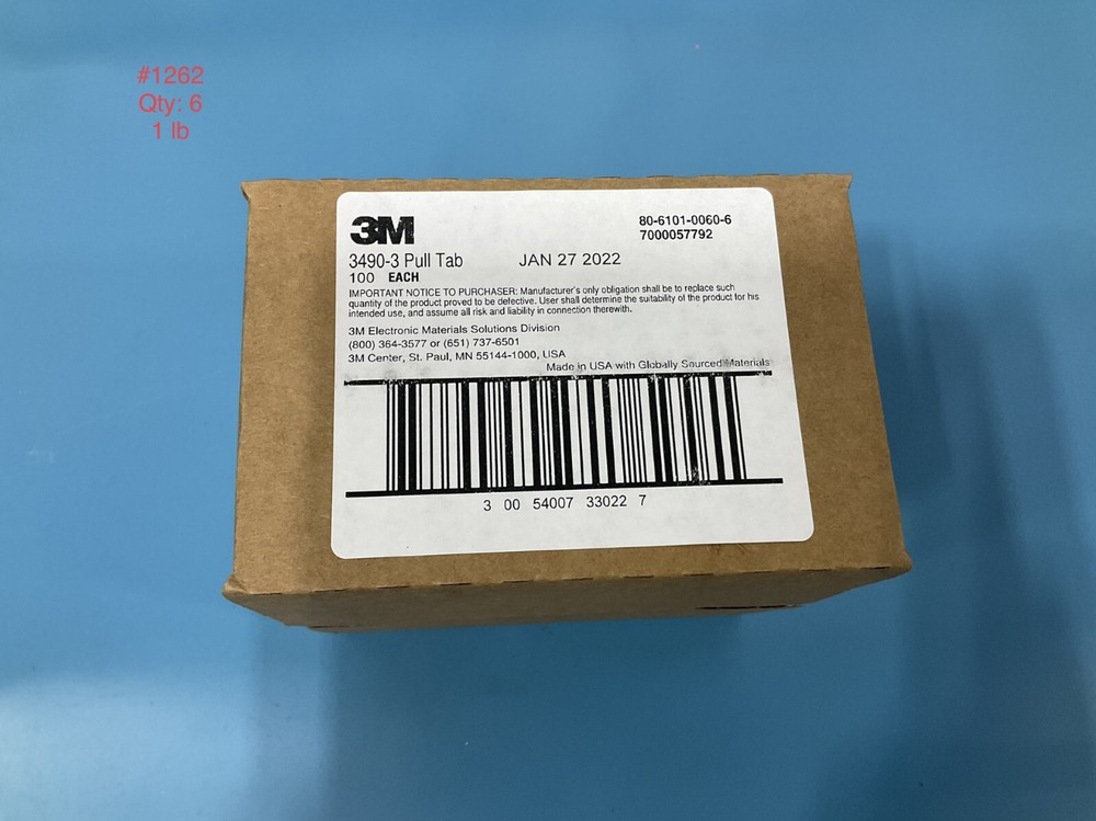 3M 3490-3 Pull Tabs  (100 PCS) - New 100 LABELS