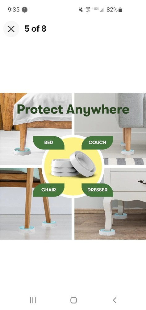 BugMD Bed Bug Blocker (4-Pack) - Bed Bug Trap ~ Bed Bug Catcher ~ Insect Trap