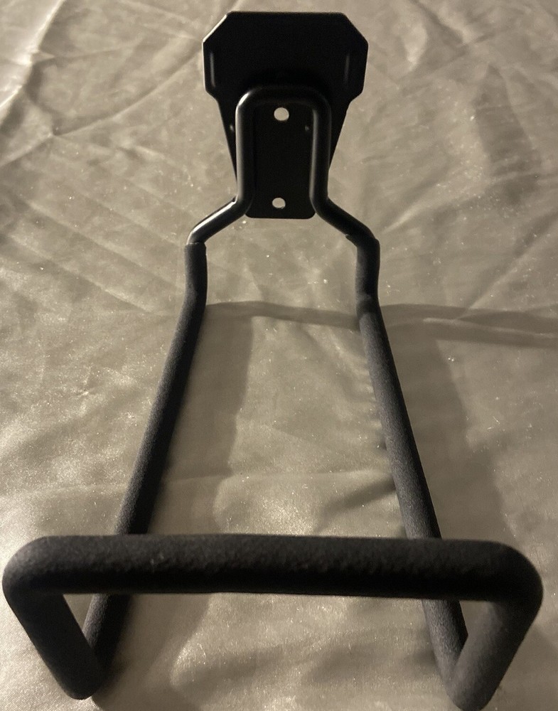 Black metal garden hose mount