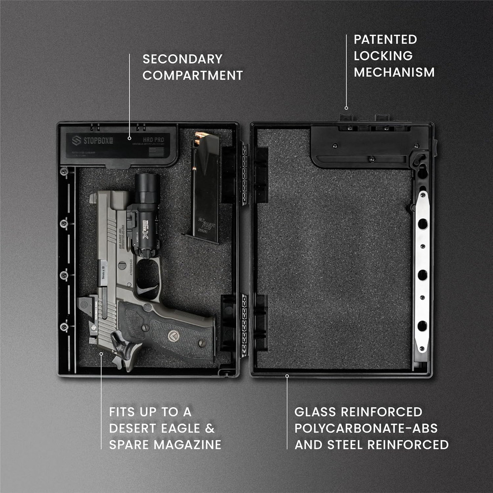 STOPBOX Gun Safe Alternative - Tactical Handgun Storage, Instant Access Portable