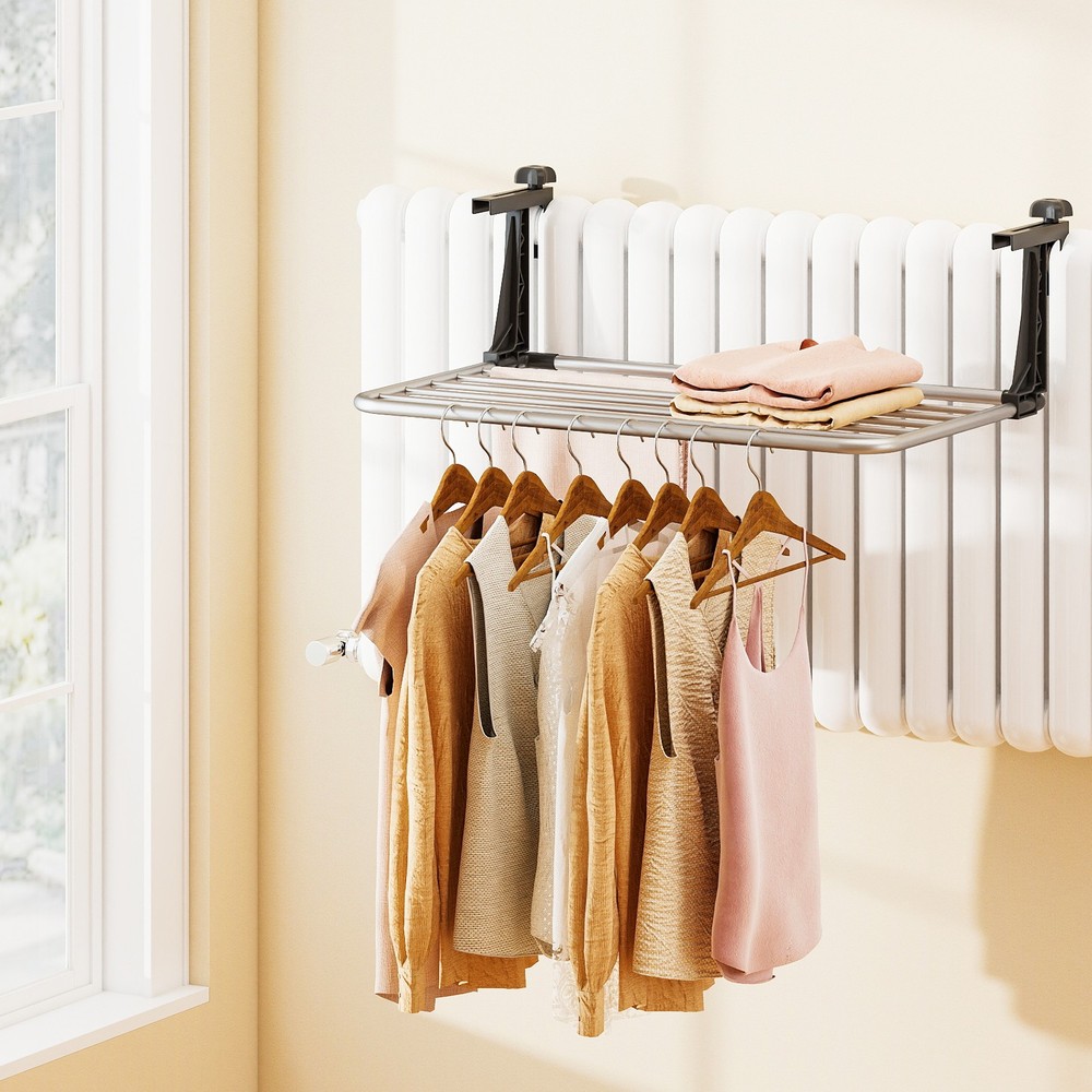 Portable Clothes Drying Rack w/Adjustable & Foldable Brackets Radiator Airer