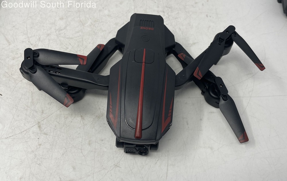 Black Remote Controller Folding Drone Pliant With Accessories Not Tested