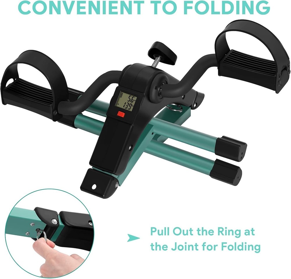 Compact Folding Pedal Exerciser for Arms & Legs - LCD Display & Easy Assembly