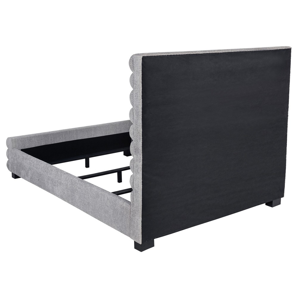 Grey Upholstered Queen Bed