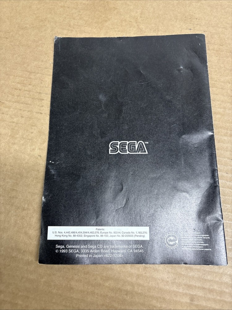 Sega Genesis System Manual Console Instruction Book 1993Vintage