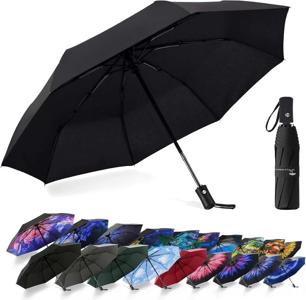 SY COMPACT Automatic Travel Umbrella, Windproof, UV Protection, Compact Size