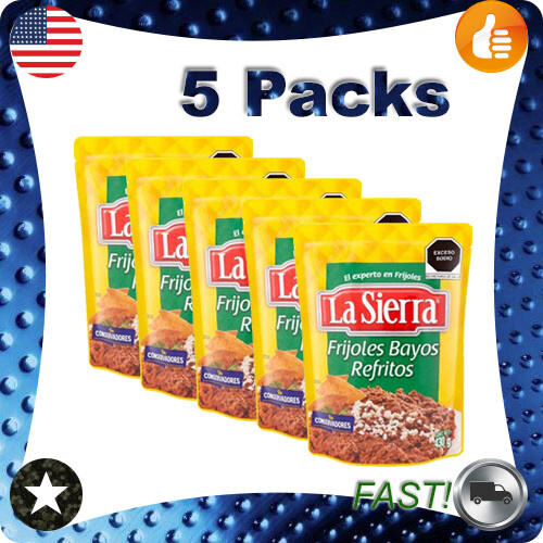 5 Packs Refried La Sierra bay beans in bag 430g
