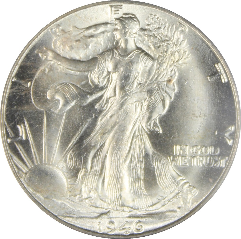 1946 D MS65 Walking Liberty Half Dollar PCGS, CAC 16099152