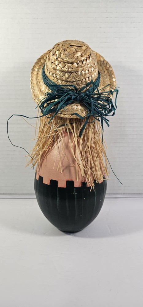 Hand Painted Fall Scarcrow Gourd.