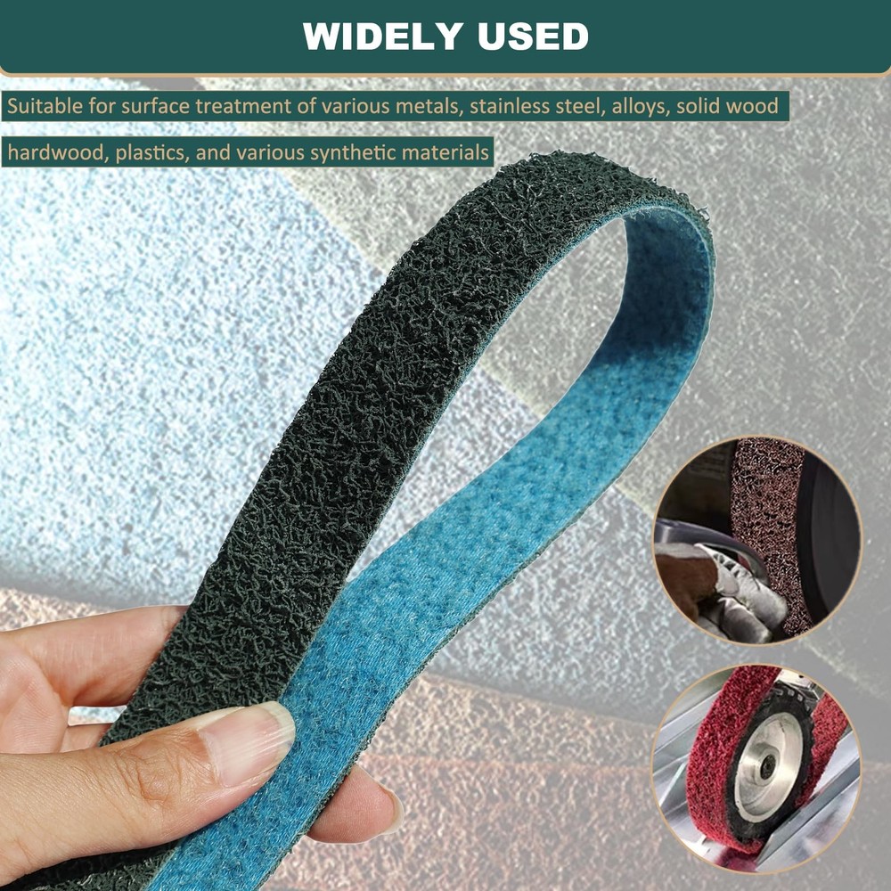 3 PCS 1x30 Inch Non Woven Surface Conditioning Sanding Belt Assorted Grit