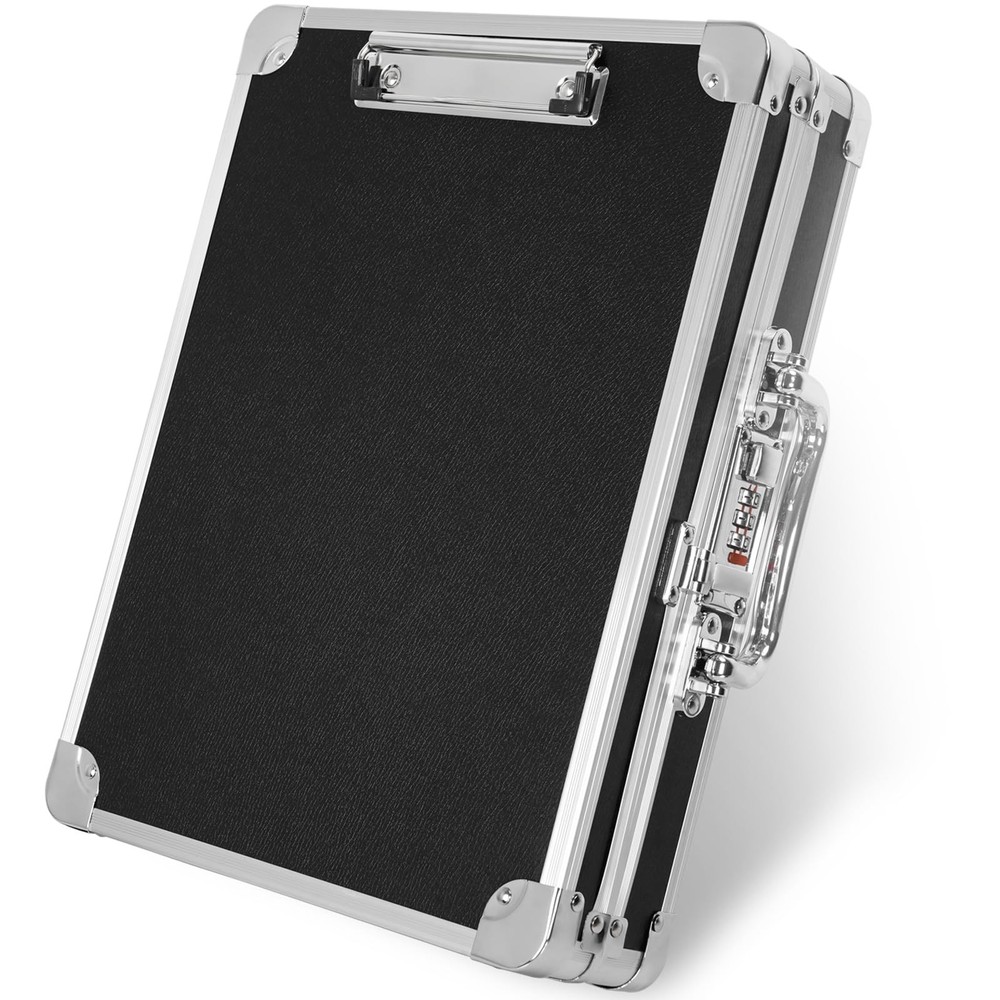 Aluminum Briefcase, Key Lock Clipboard Storage Box, Lockable Storage Case wit...