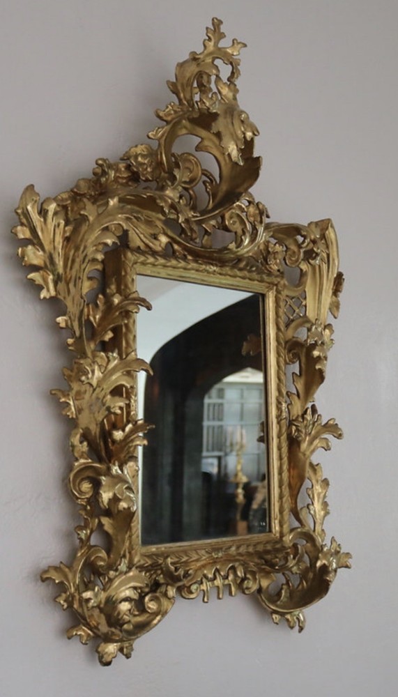 Italian Rococo Gilded Gold Wall Mirror