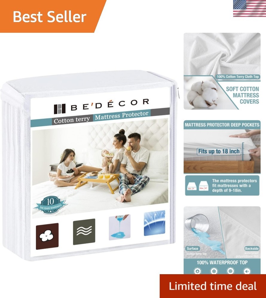 Queen Waterproof Mattress Protector,Pee and Liquid Proof Cover for Pets, Elde...