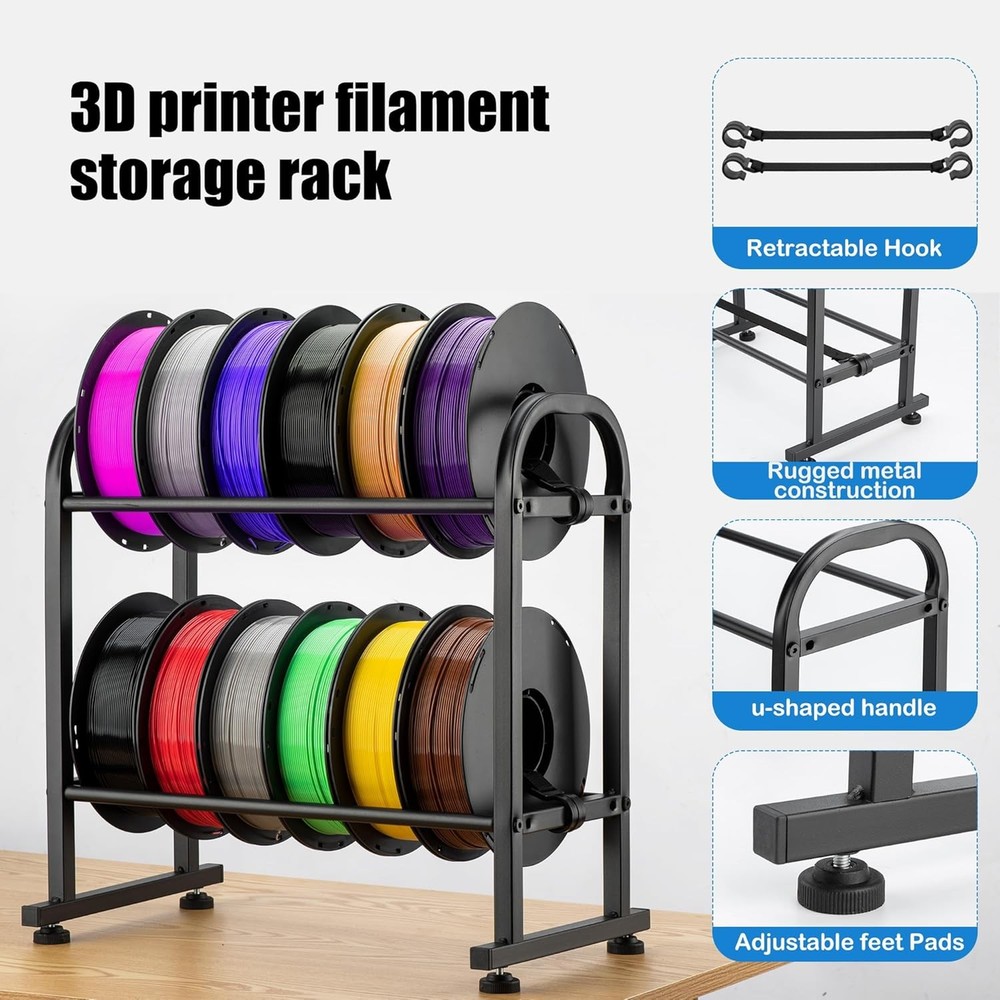 2 Tier Filament Storage Rack Holds 12 Rolls