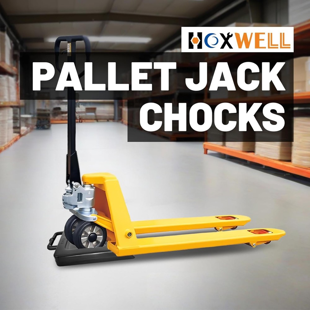 Rubber Heavy Duty Pallet Jack Wheel Chock 2 Pack, 2 Pack