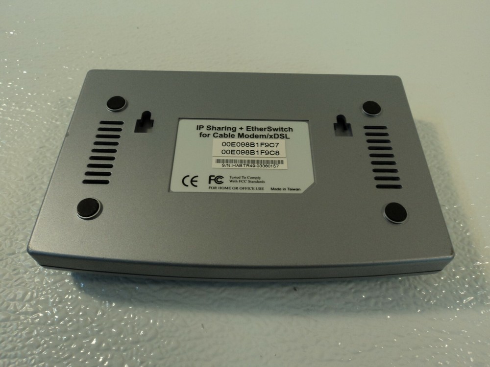 Hawking Technology 4 Port Broadband Router EtherSwitch Gray H-BR49
