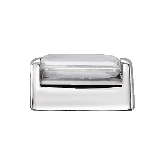 14K Palladium White Unset Straight Baguette Solid Base Setting