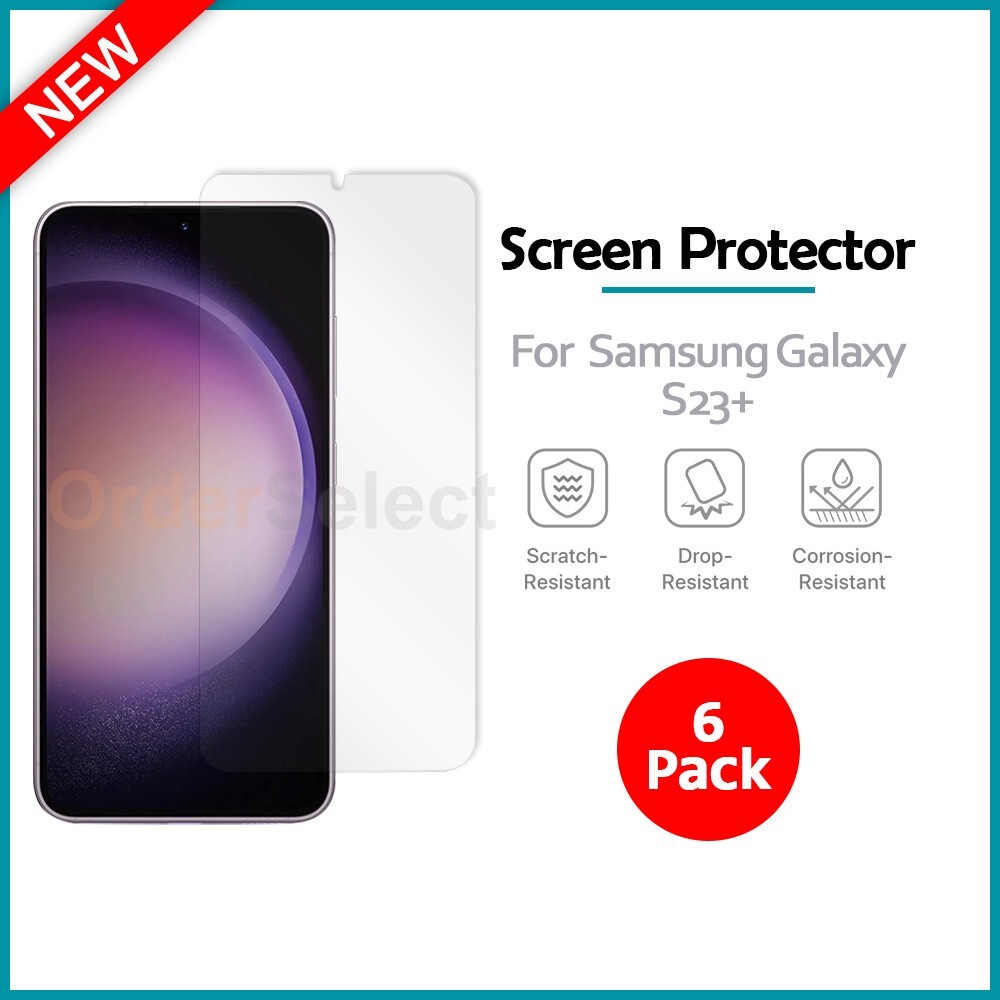 6-Pack LCD Clear HD Screen Protector for Android Phone Samsung Galaxy S23+ Plus