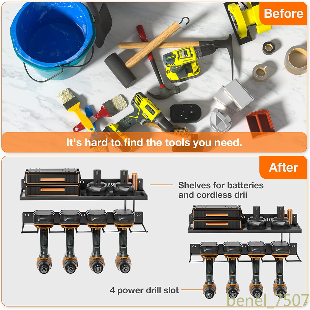 Power Tool Wall Mount Holder Duty Pegboard Wall Storage Tool Storage Rack