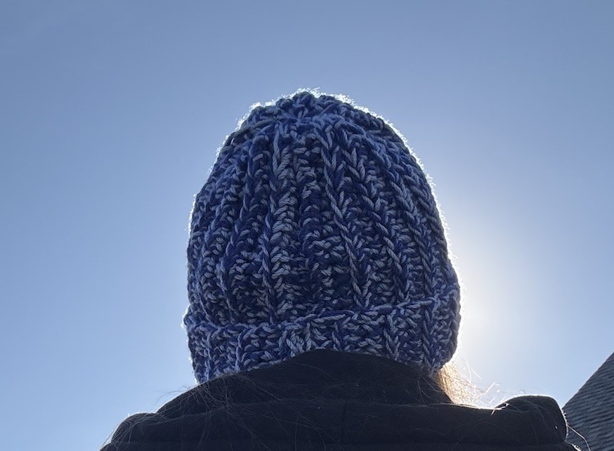 Handmade Crochet Beanie - Royal & Mid Blue
