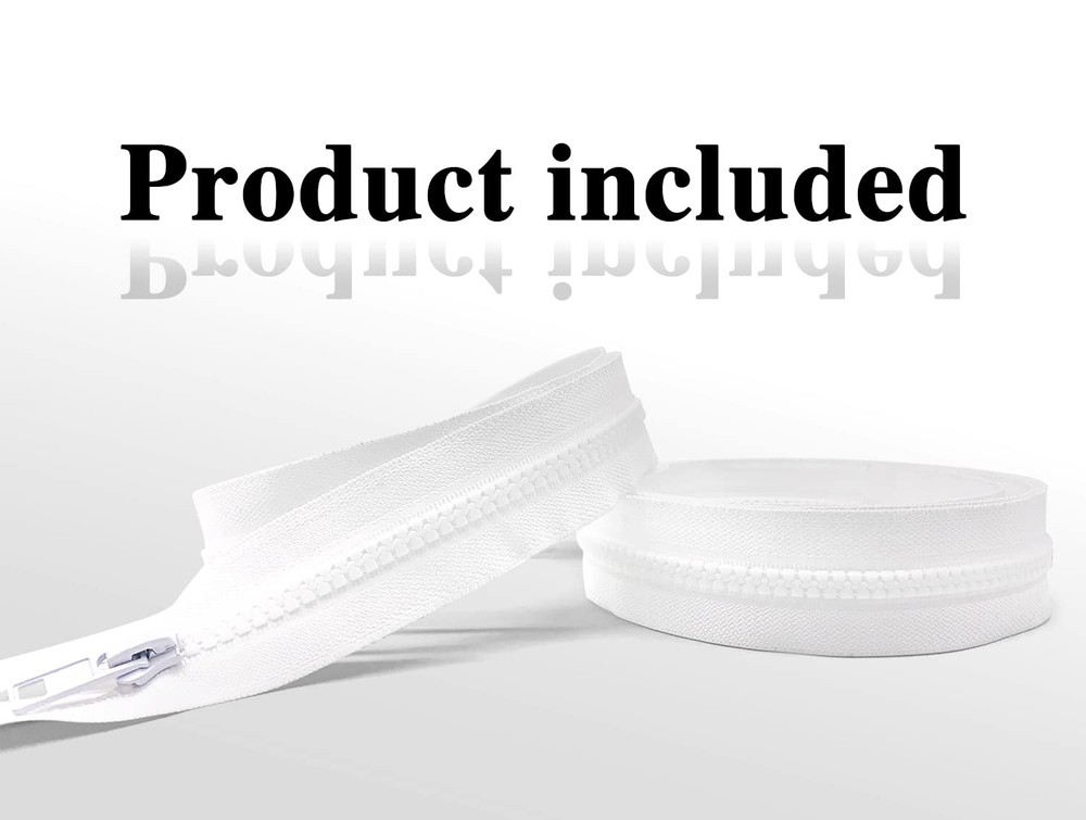 #5 16 Inch Separating Jacket Zippers 2 PCS White Molded Plastic Bulk DIY