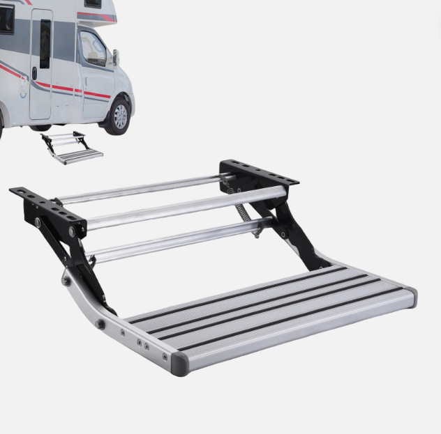 RV Steps Aluminum Manual Retractable RV Stairs 330 LBS for RV Trailer Camping