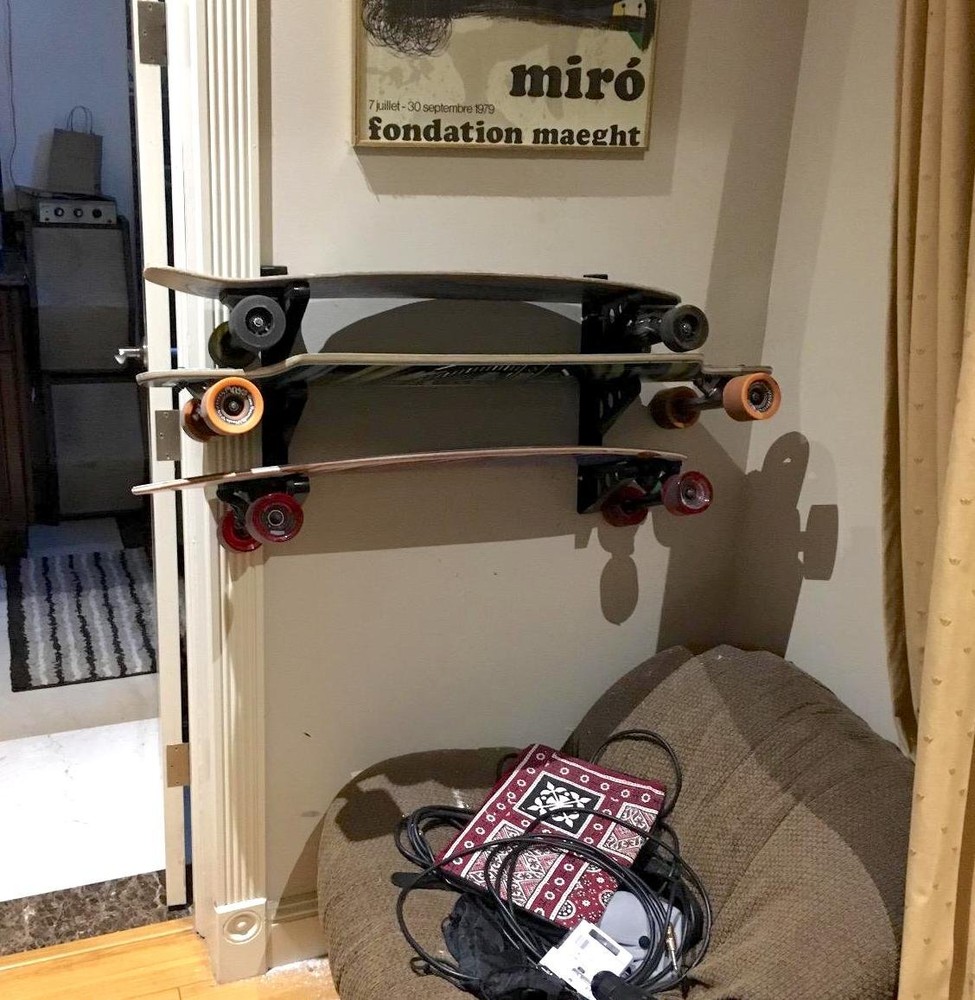 Longboard Wall Rack, Triple Longboard Storage