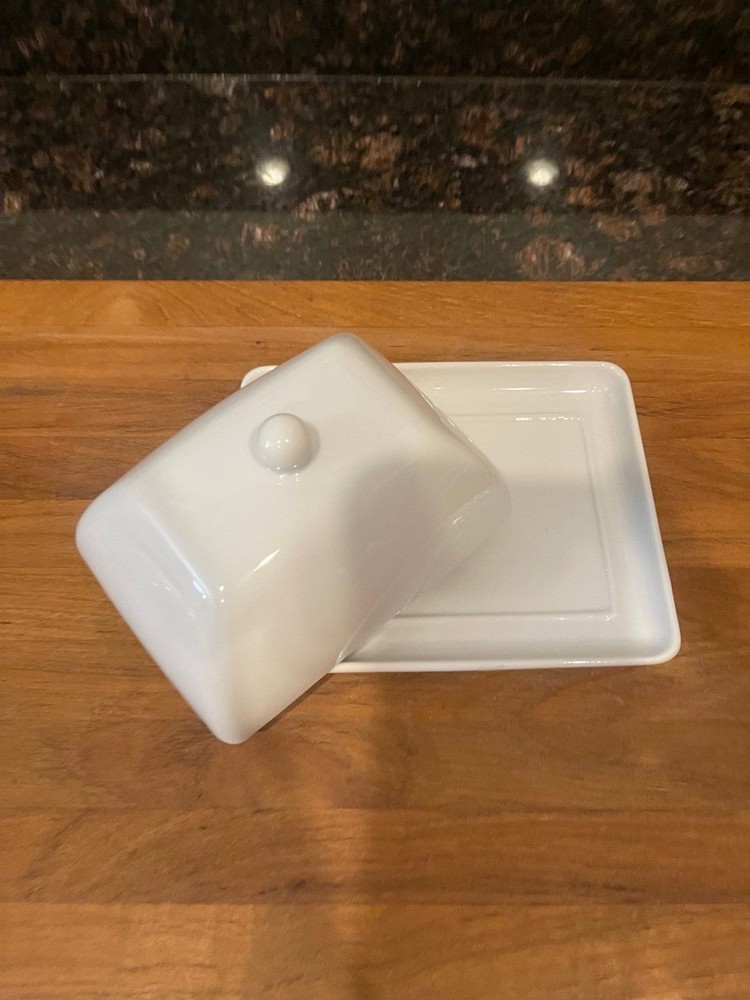 Maison Neuve Ceramic Dome White Butter Dish
