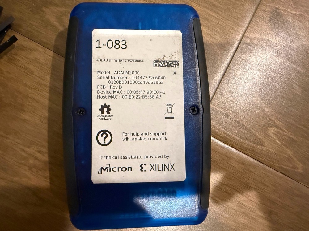 Analog Devices ADALM2000 TESTED Oscilloscope/Logic Anlyz Active Learning Module