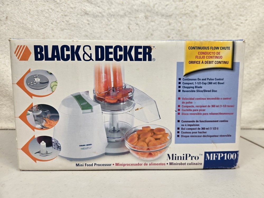 Black & Decker Mini Pro Food Processor MFP100 2000 New Open Box