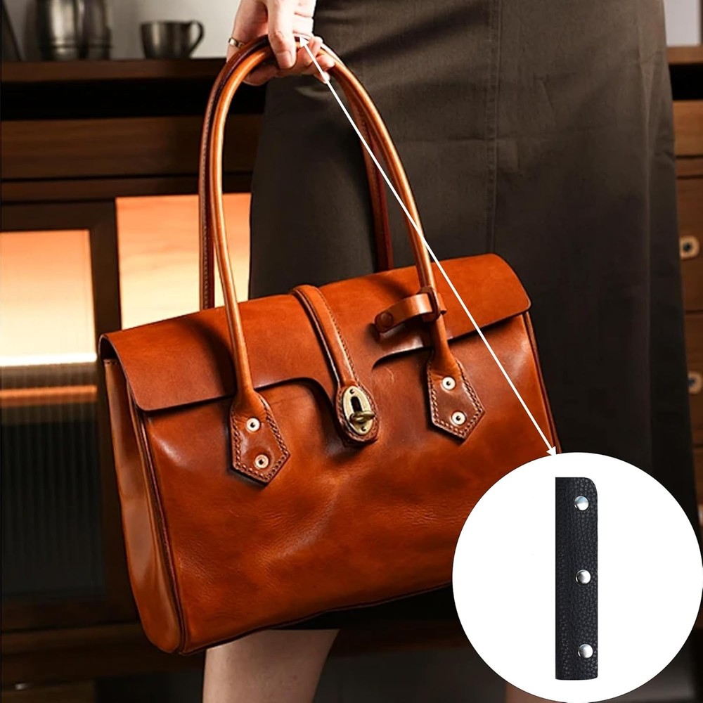 2PCS Leather Handbag Handle Wrap Covers, Purse Wallet Strap Protector Pads, Soft