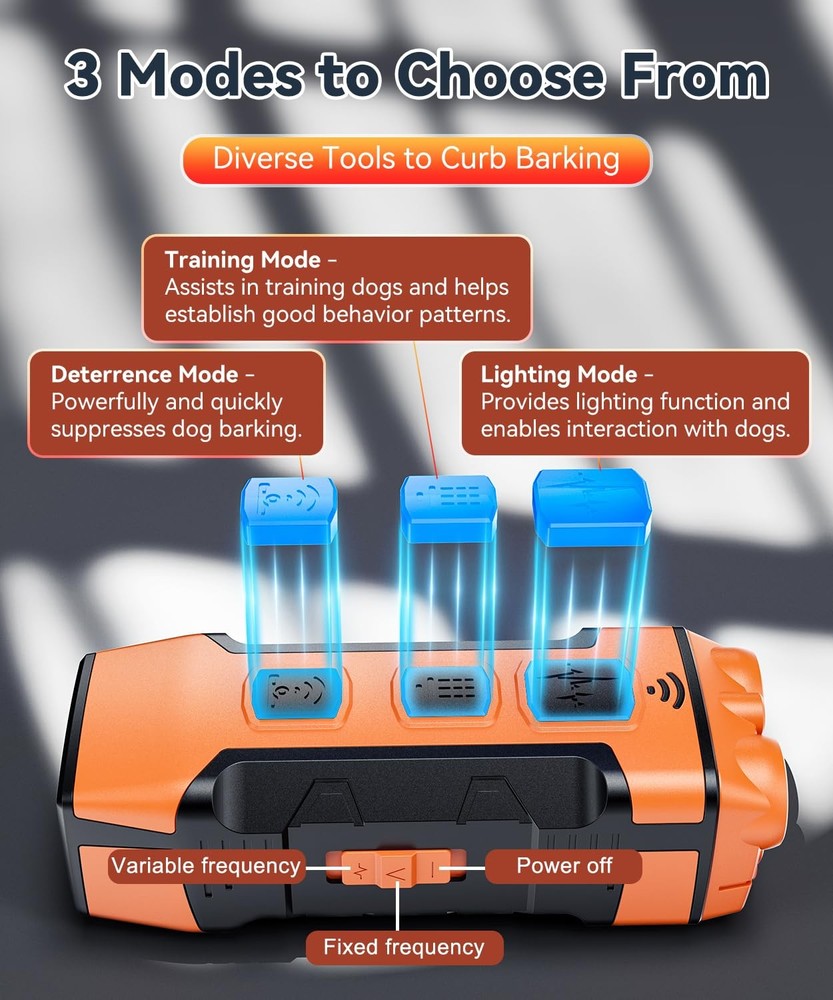 Dog Bark Deterrent Devices, Variable Frequency Ultrasonic to Stop Barking Nei...