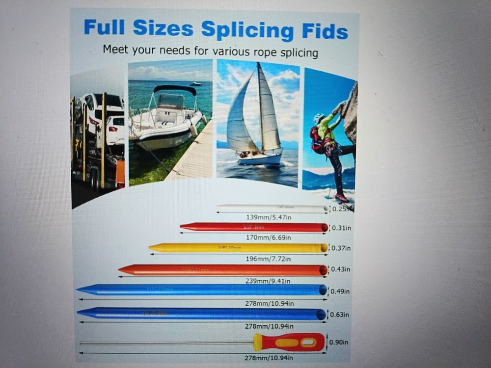 Rope splicing tool kit, Stainless steel multiple tool set.