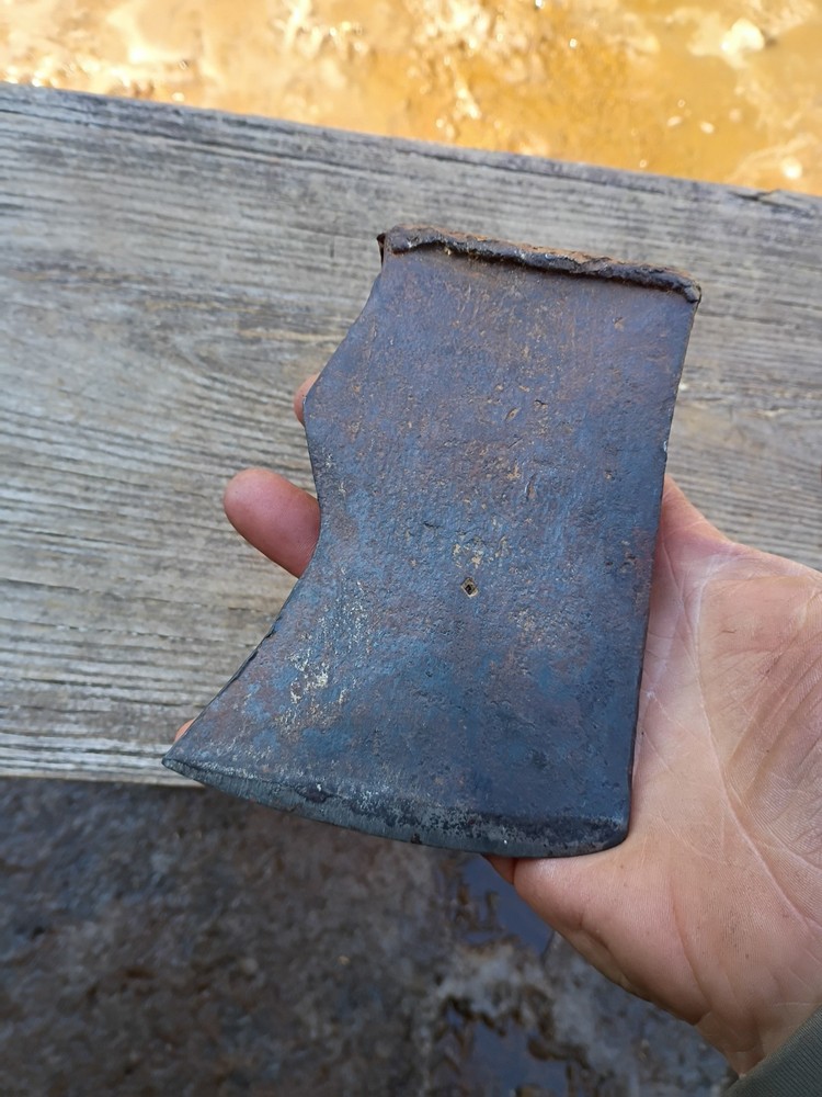 Early Primitive Lugged Axe Head 2 lbs 14 oz