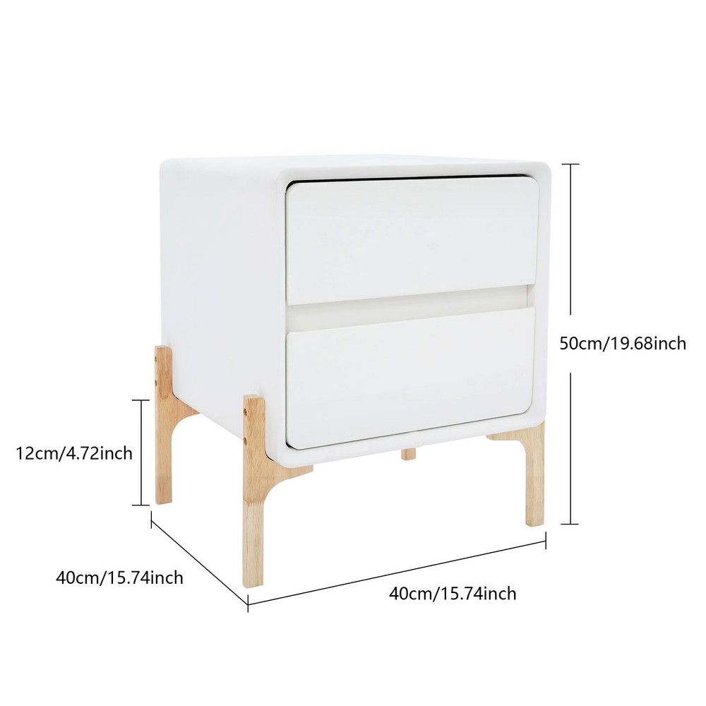Bedside Table, Storage Bedside Table, Small Bedside Table with 2 Drawers