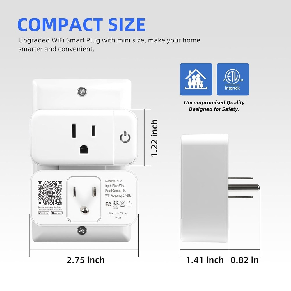 Approved Mini Smart Plugs - Voice-Controlled & Group Sharing Enabled, 2 Pack