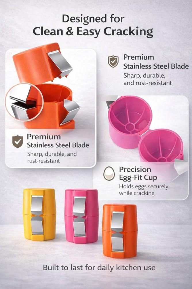 3 PCs Egg Shell Opener Egg Separator for Raw Eggs