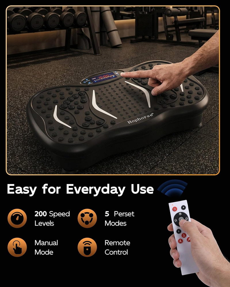 Vibration Plate Exercise Machine, 200 Speeds Vibrating Plate for Lymphatic Drain