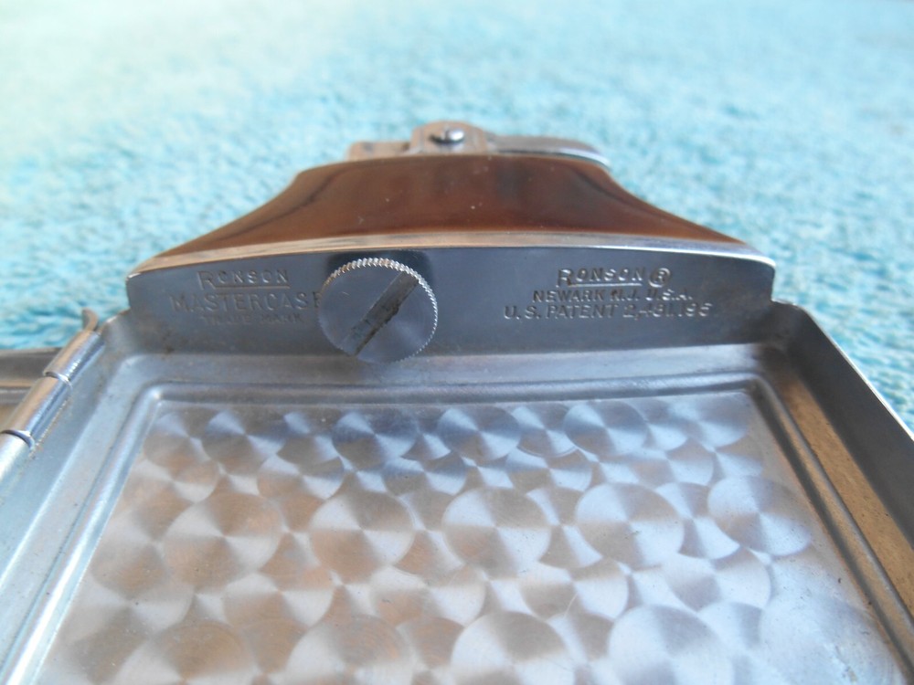 Vintage RONSON MASTERCASE CIGARETTE CASE & LIGHTER ENGRAVED L.A.L. WORKING!