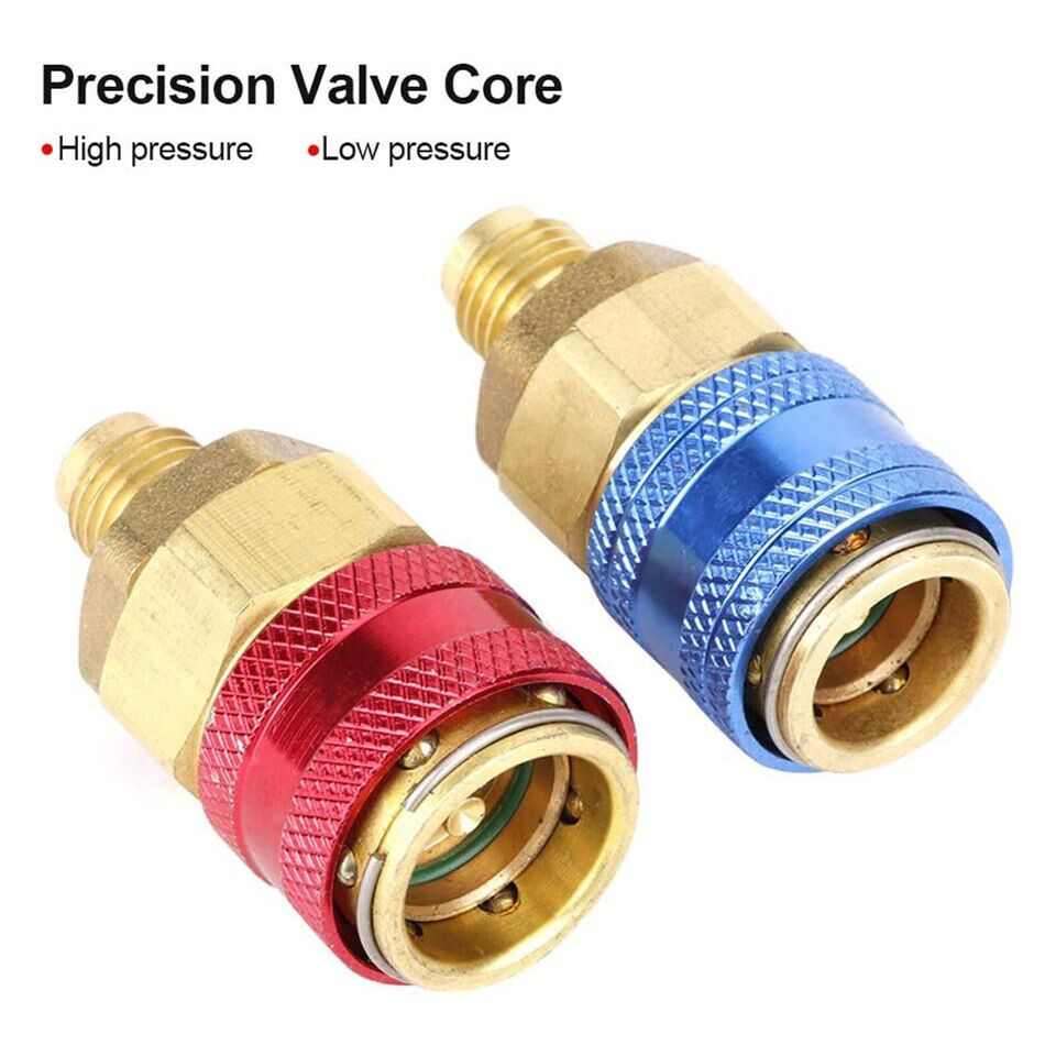 A/C Automotive Air Conditioning Quick Coupler Low High Side Adapter (2pcs)