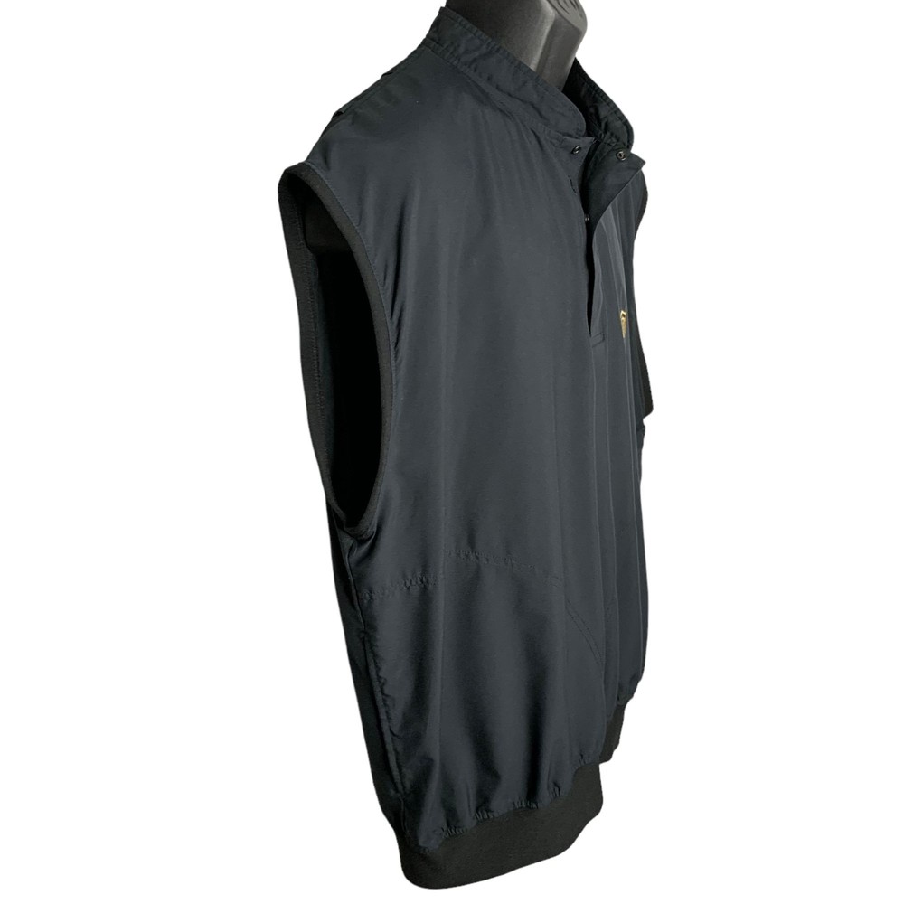 ZERO Restriction Golf Pullover Vest L Black Pockets Snaps Elastic Waist Vegas