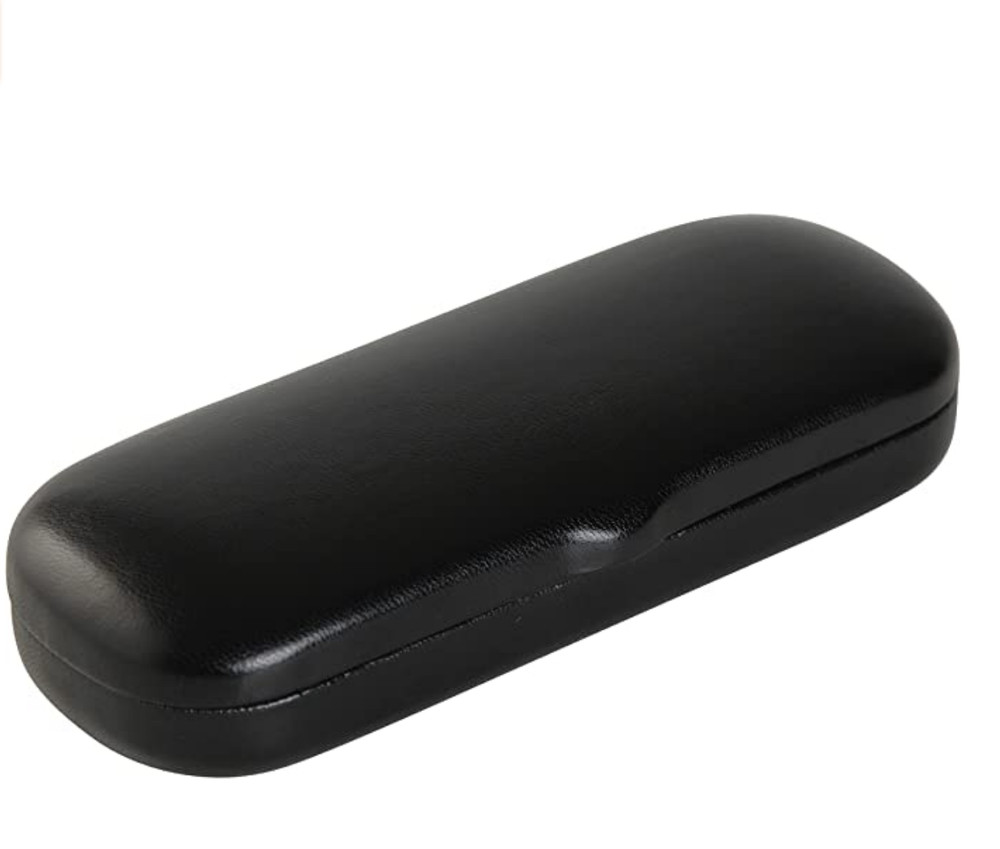 Hard Shell Eyeglass Case Clamshell for Small Frames, Reading Glasses (Black)