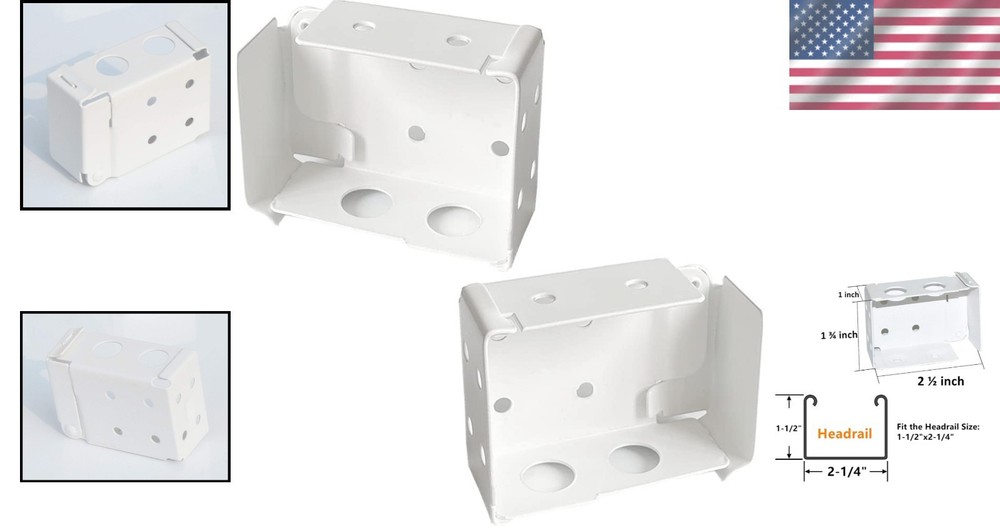 Stylish 2-Pack Low Profile Brackets for Horizontal Blinds - Easy Installation