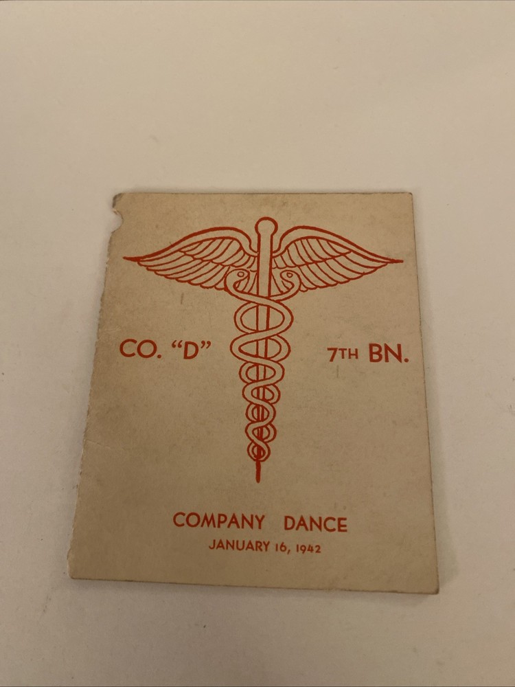 1942 COMPANY D DANCE CARD