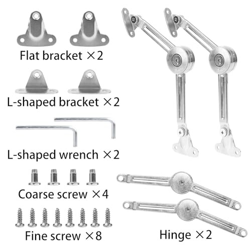 2pcs Chest Hinges, Alloy Lid Support Locking Fixed Hinge Close Quietly Heavy