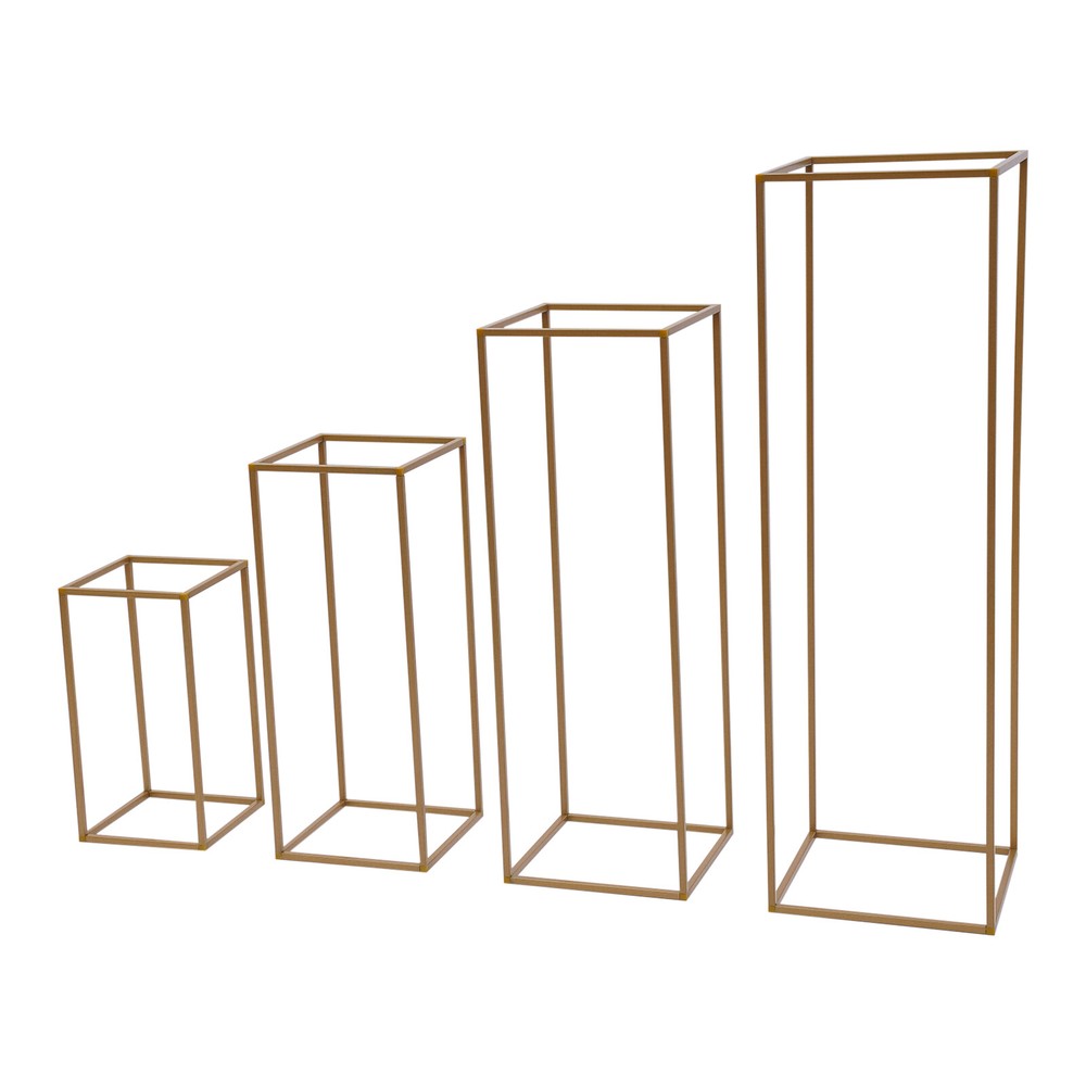 Gold Metal Flower Stand Rectangular Rack For Wedding Table Centerpieces Decor ??