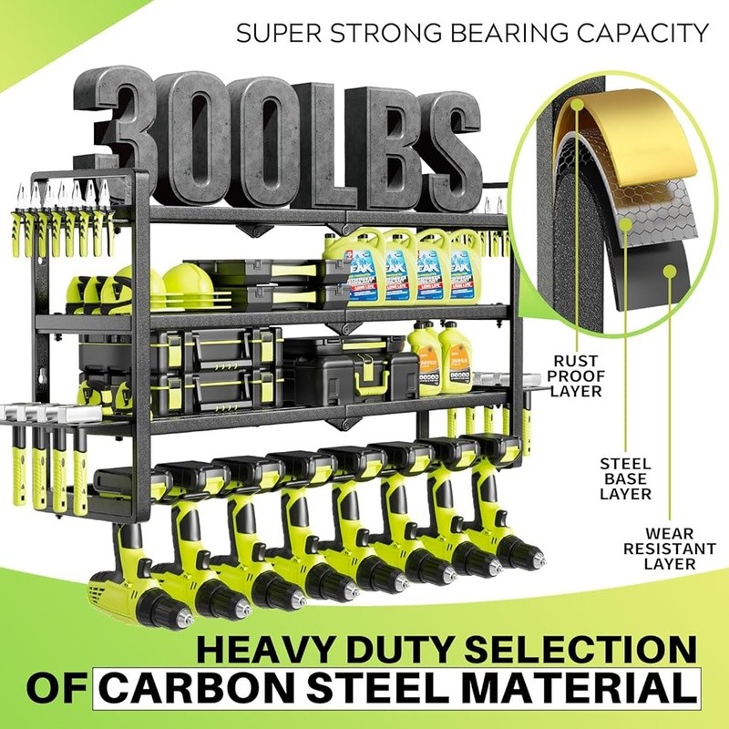 Garage Storage Power Tool Organizer Wall Mount Cordless Tool Organizer